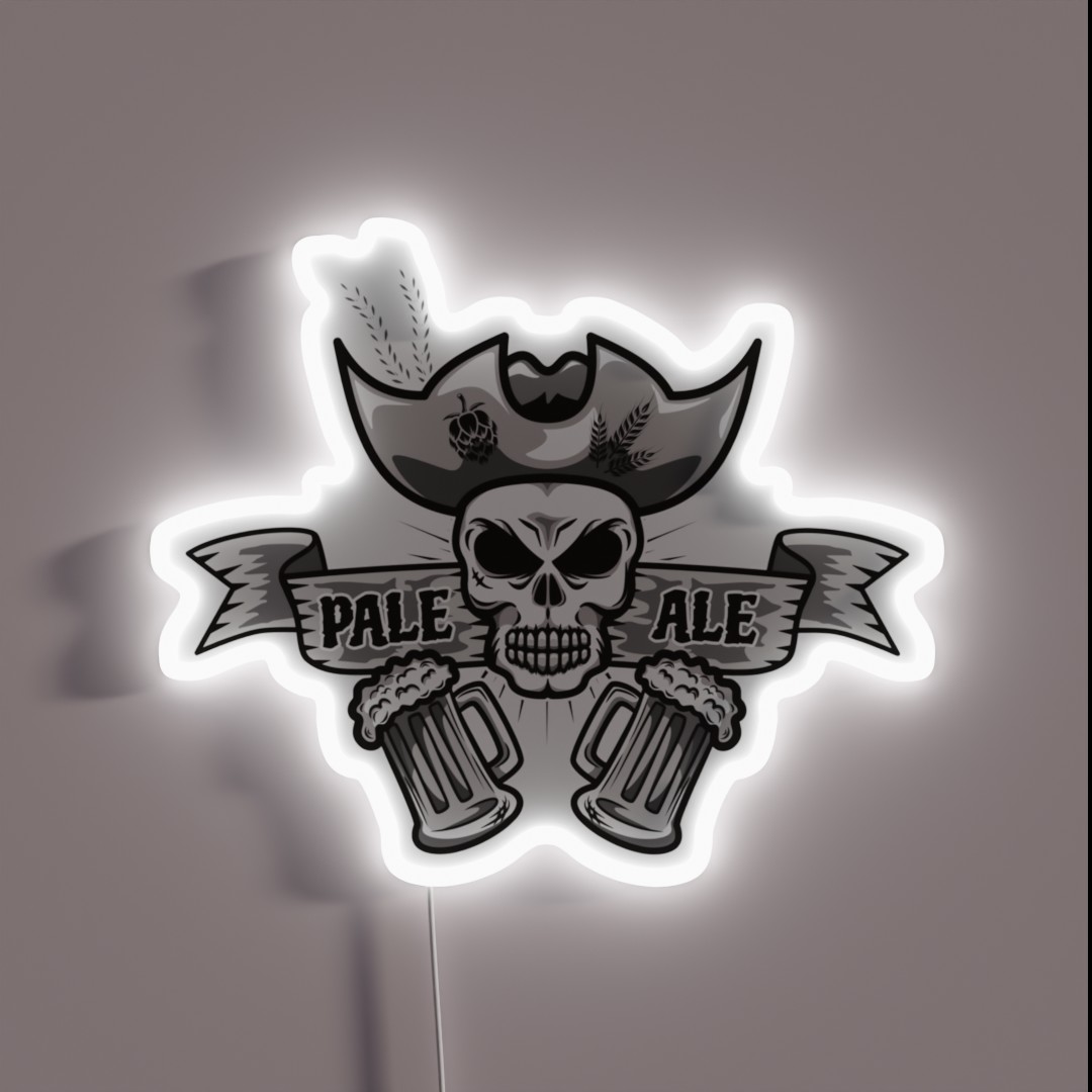 Pale Ale Pirate White RGB Neon Sign Pale Ale Pirate White RGB Neon Sign