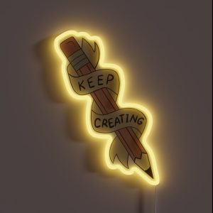 Pale Pink Keep Creating RGB Neon Sign
