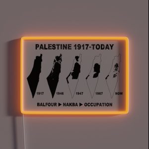 Palestine Map Land Stealing Since 1917 RGB Neon Sign Palestine Map Land Stealing Since 1917 RGB Neon Sign