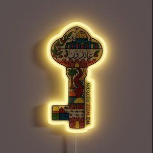 Palestinian Key Of Return Palestine Freedom Human Rights Support Design RGB Neon Sign
