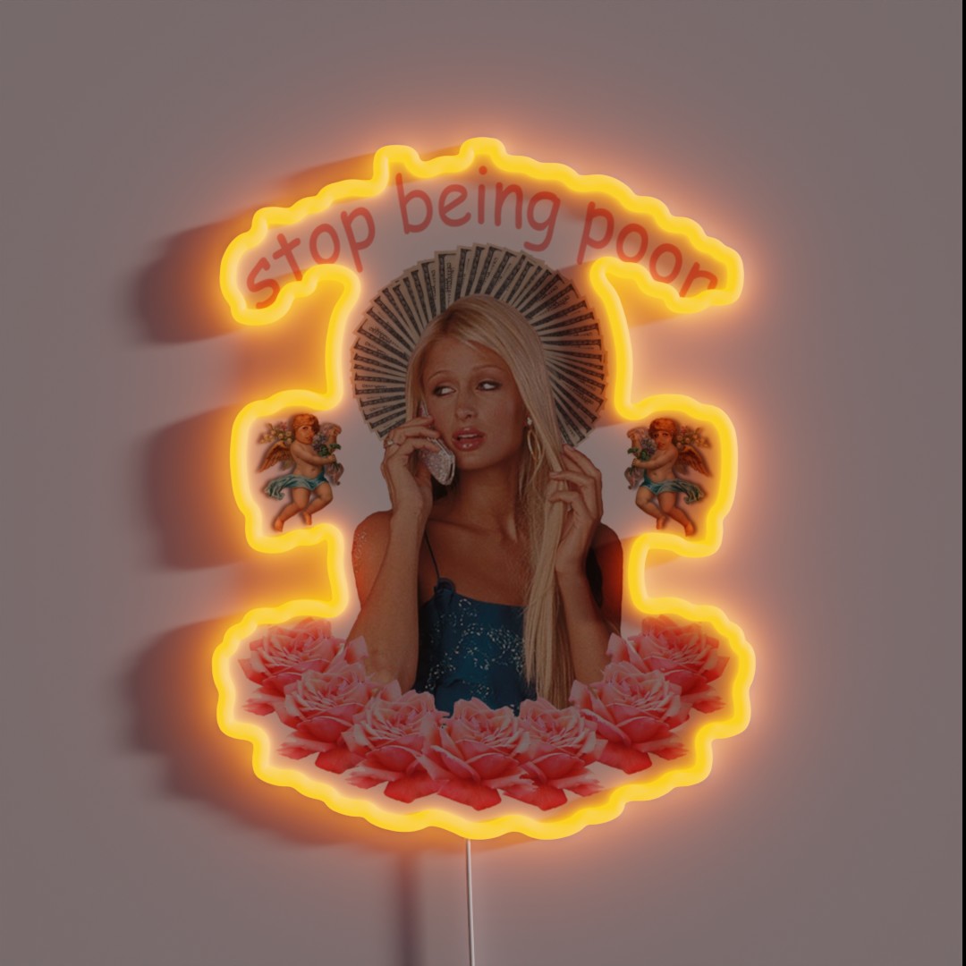 Paris Hilton Stop Being Poor RGB Neon Sign Paris Hilton Stop Being Poor RGB Neon Sign