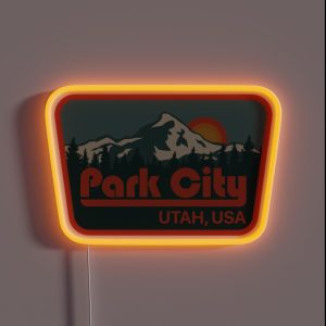 Park City Utah Winter Resort RGB Neon Sign