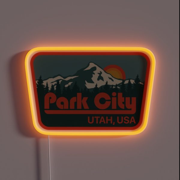 Park City Utah Winter Resort RGB Neon Sign