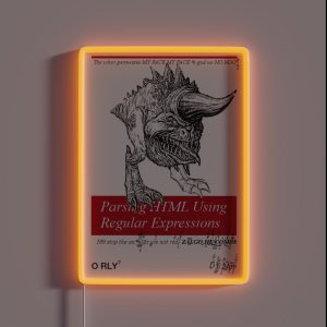 Parsing HTML Using Regular Expressions RGB Neon Sign