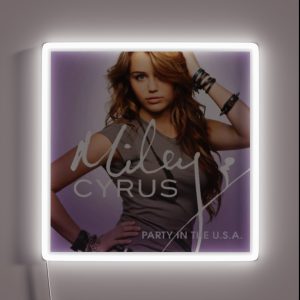 Party In The USA Cyrus Poster RGB Neon Sign