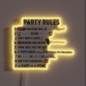 Party Rules RGB Neon Sign