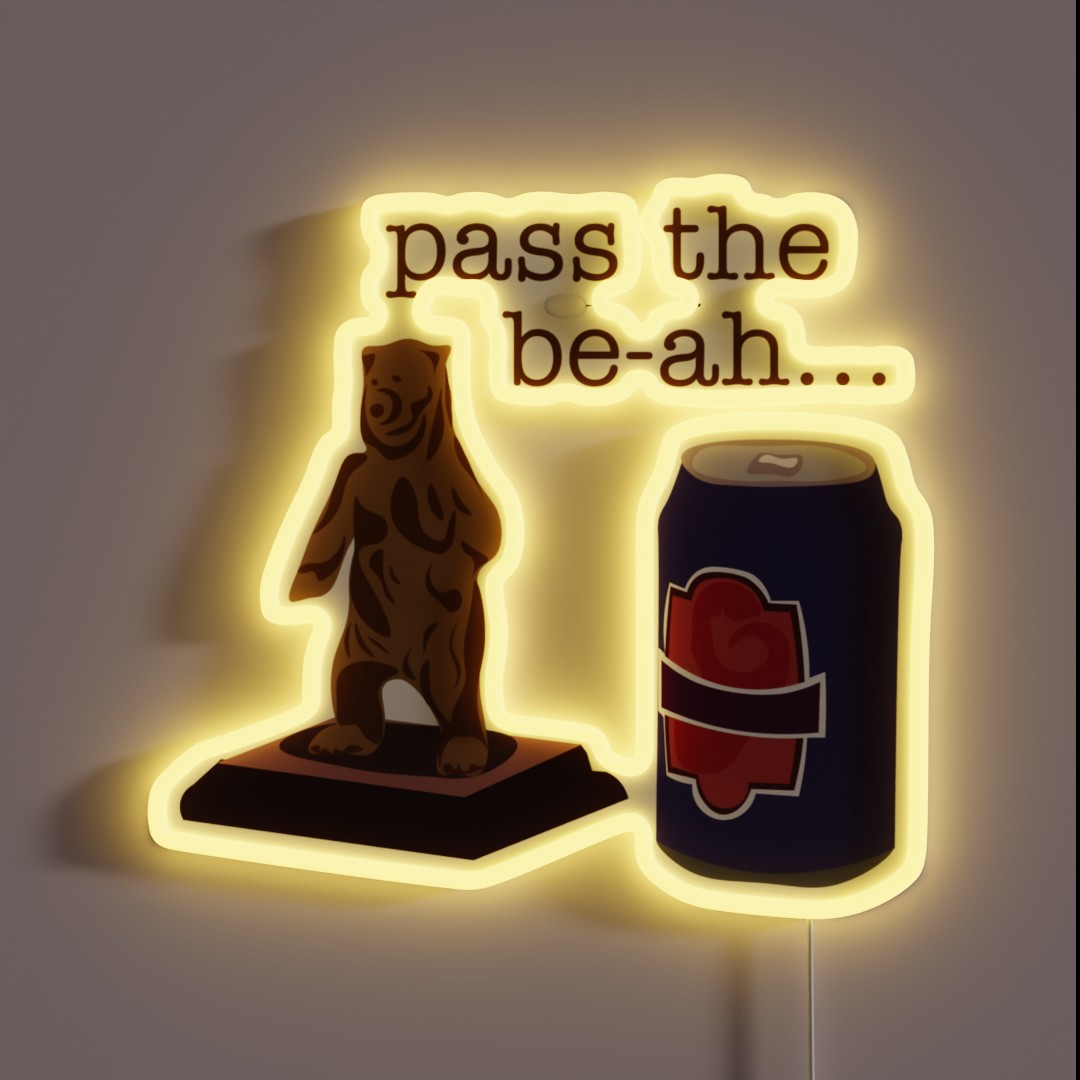 Pass The Be Ah The Lager Be Ah RGB Neon Sign Pass The Be Ah The Lager Be Ah RGB Neon Sign