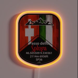 Passo Dello Spluga Italy Switzerland Motorcycle Cycle RGB Neon Sign