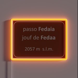 Passo Fedaia Road Plate Dolomiti Switzerland RGB Neon Sign Passo Fedaia Road Plate Dolomiti Switzerland RGB Neon Sign