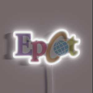 Pastel Old Epcot Logo RGB Neon Sign