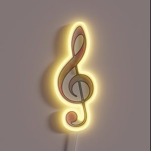 Pastel Treble Clef RGB Neon Sign