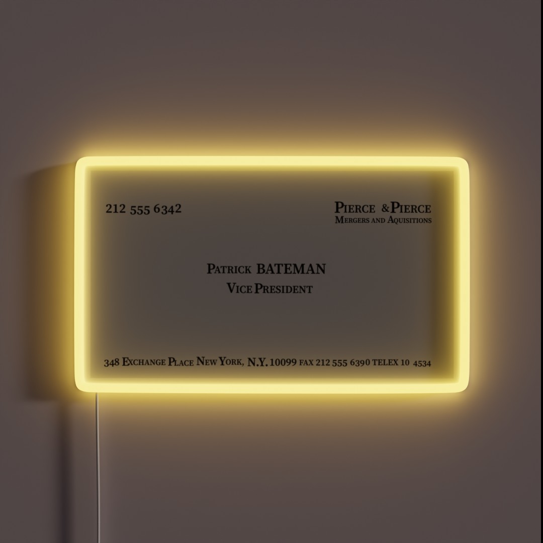 Patrick Bateman American Psycho Business Card RGB Neon Sign Patrick Bateman American Psycho Business Card RGB Neon Sign