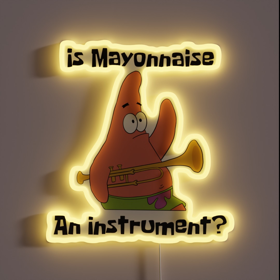 Patrick Star Is Mayonnaise An Instrument RGB Neon Sign Patrick Star Is Mayonnaise An Instrument RGB Neon Sign