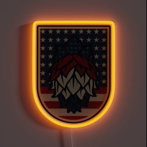 Patriotic Hops Craft Beer American Flag RGB Neon Sign
