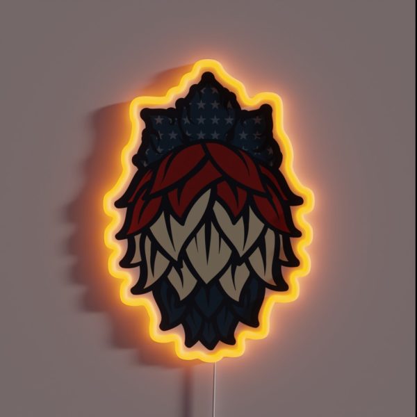 Patriotic Hops Craft Beer Yo RGB Neon Sign