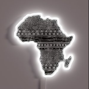Patterned Map Of Africa RGB Neon Sign