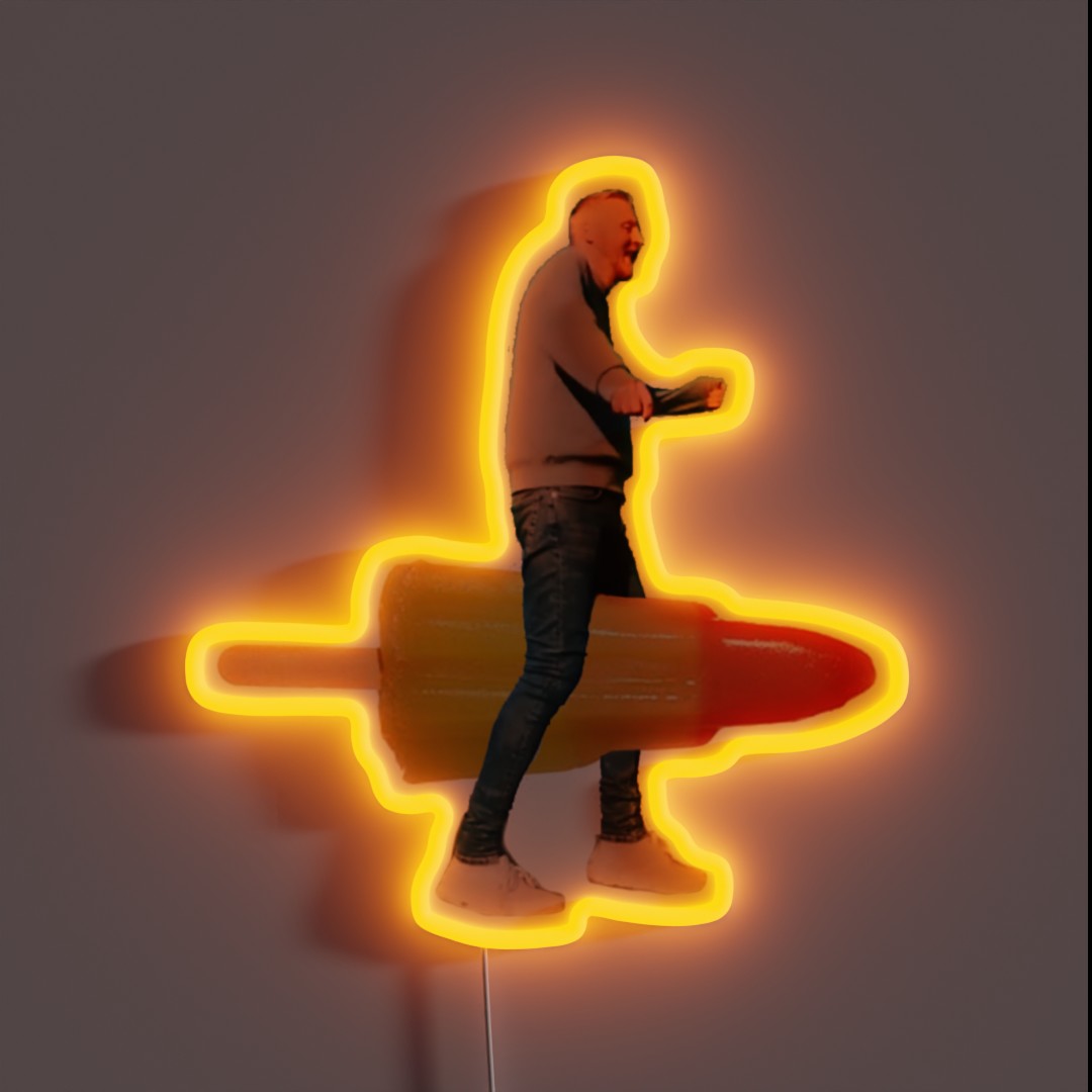 Paul Breach Rocket Lolly RGB Neon Sign Paul Breach Rocket Lolly RGB Neon Sign