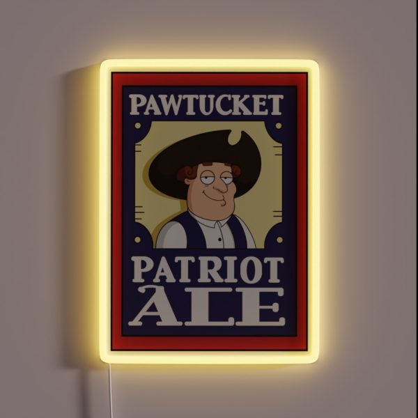 Pawtucket Patriot Ale Logo Design RGB Neon Sign