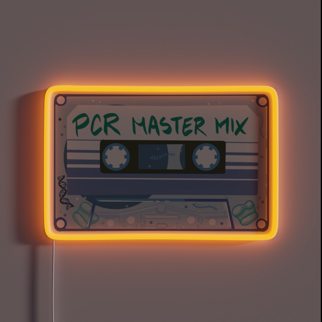 PCR Master Mix Cassette Blue RGB Neon Sign PCR Master Mix Cassette Blue RGB Neon Sign