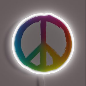Peace And Pece Sign RGB Neon Sign Peace And Pece Sign RGB Neon Sign