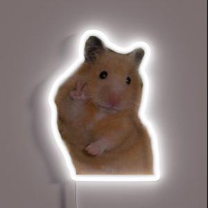 Peace Hamster Meme RGB Neon Sign