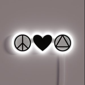 Peace Love AA Alcoholics Anonymous RGB Neon Sign