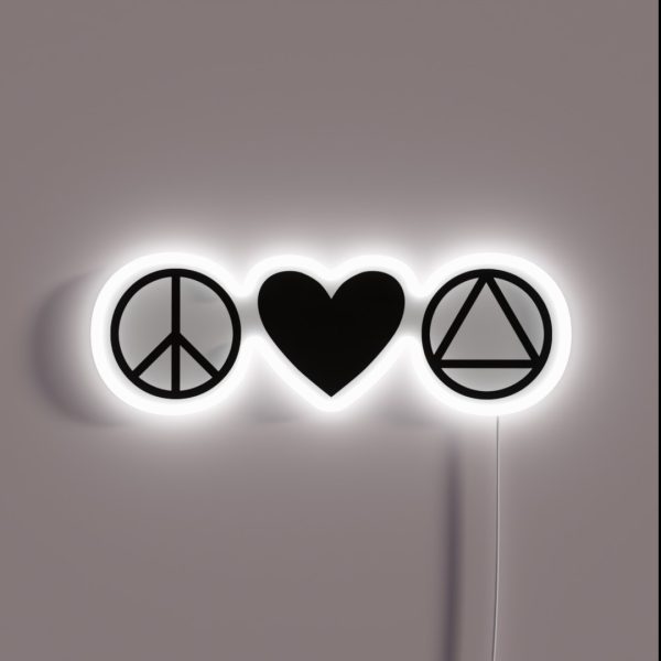 Peace Love AA Alcoholics Anonymous RGB Neon Sign
