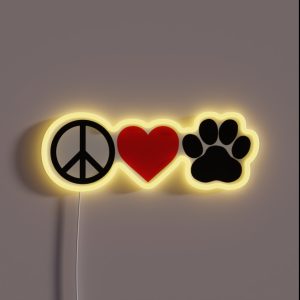 Peace Love Paws RGB Neon Sign