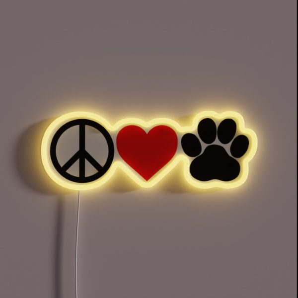 Peace Love Paws RGB Neon Sign