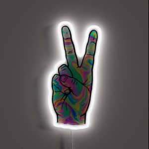 Peace Out RGB Neon Sign