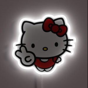Peace Sign Hello Kitty RGB Neon Sign