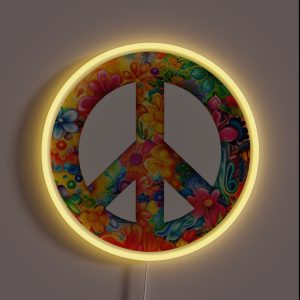 Peace Sign Peace RGB Neon Sign