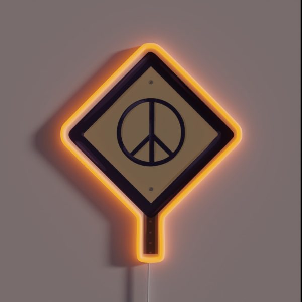 Peace Sign RGB Neon Sign