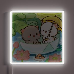 Peach And Goma Couple Dudu Chilling On The River RGB Neon Sign