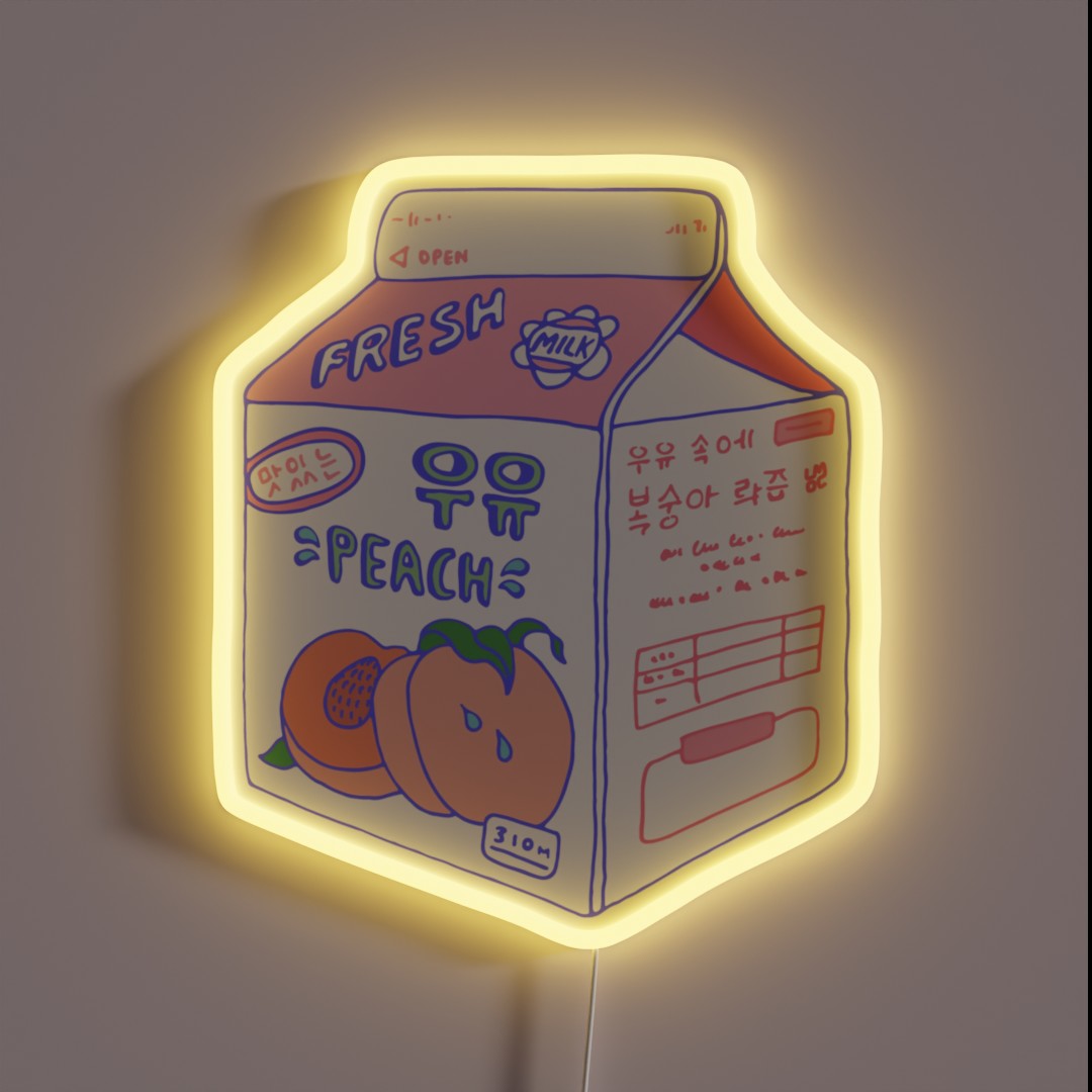 Peach Milk Carton RGB Neon Sign Peach Milk Carton RGB Neon Sign