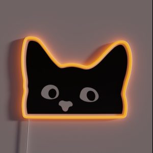 Peaking Kitty Cat Black And White RGB Neon Sign Peaking Kitty Cat Black And White RGB Neon Sign