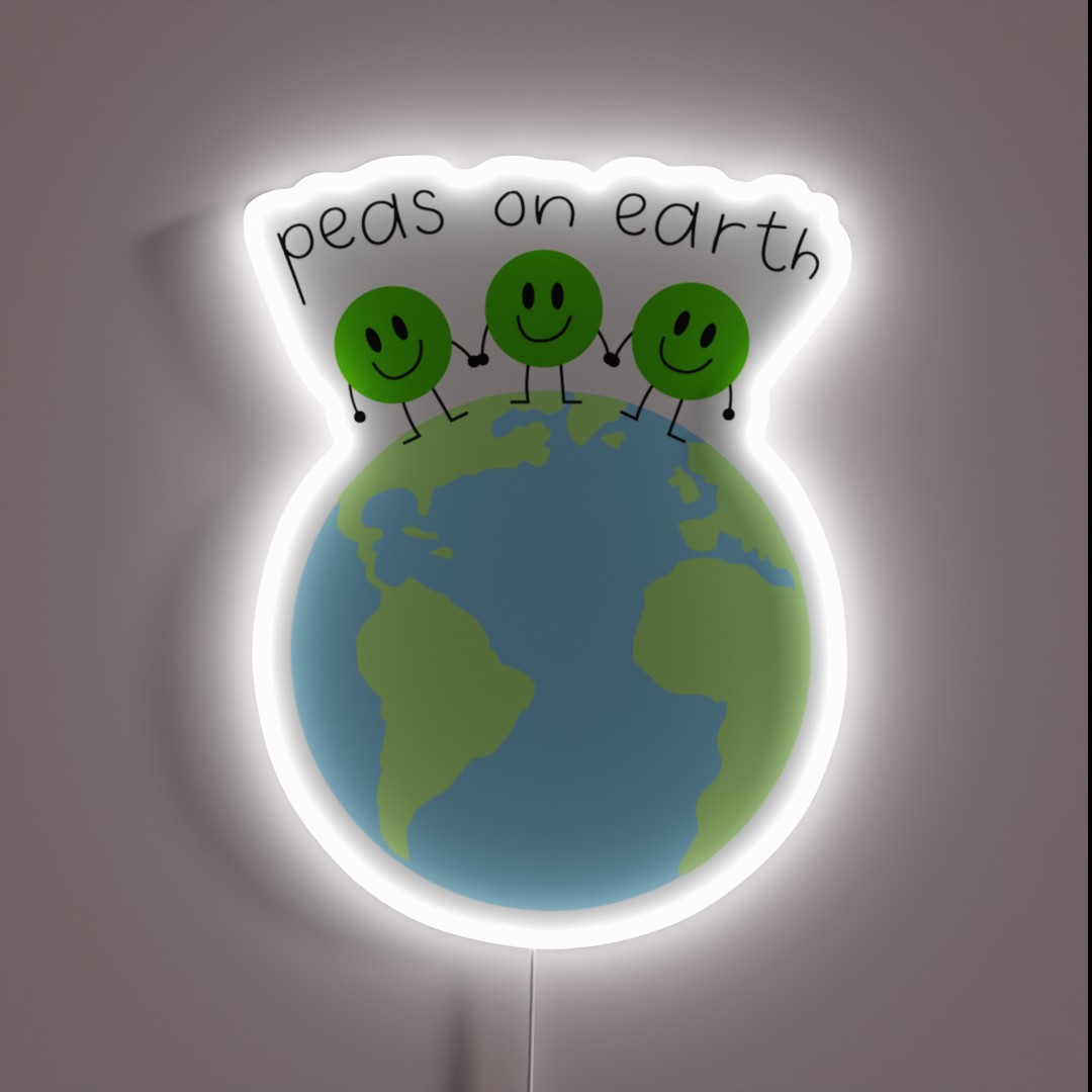 Peas On Earth RGB Neon Sign Peas On Earth RGB Neon Sign