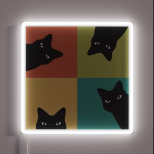Peeking Black Cat 2×2 Pop Art RGB Neon Sign
