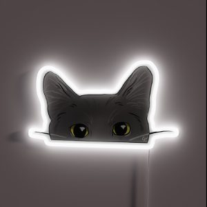 Peeking Grey Cat RGB Neon Sign Peeking Grey Cat RGB Neon Sign