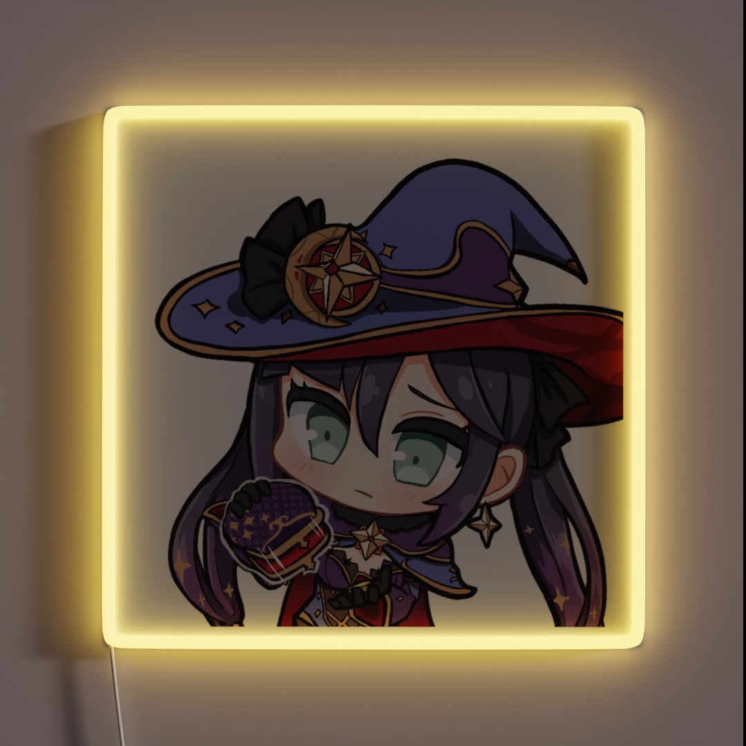 Peeking Mona No Mora Genshin Impact RGB Neon Sign Peeking Mona No Mora Genshin Impact RGB Neon Sign
