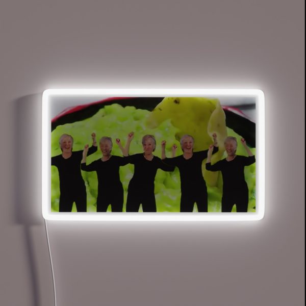 Peel The Avocado Song Collage RGB Neon Sign