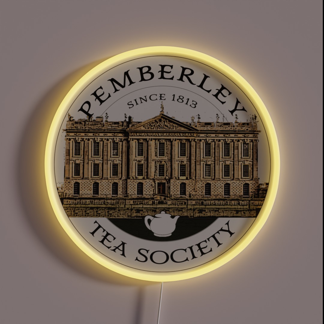 Pemberley Tea Society Since 1813 Pride And RGB Neon Sign Pemberley Tea Society Since 1813 Pride And RGB Neon Sign