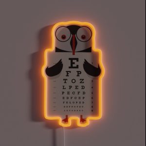 Penguin Eye Chart Eye Test RGB Neon Sign Penguin Eye Chart Eye Test RGB Neon Sign