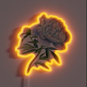 Peony In Watercolor And Ink RGB Neon Sign