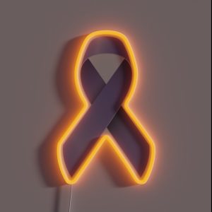 Periwinkle Blue Ribbon Stomach Cancer Esophageal Cancer RGB Neon Sign Periwinkle Blue Ribbon Stomach Cancer Esophageal Cancer RGB Neon Sign