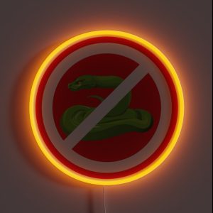 Pet Snakes Prohibition Sign RGB Neon Sign