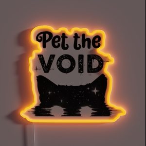 Pet The Void Black Cat RGB Neon Sign
