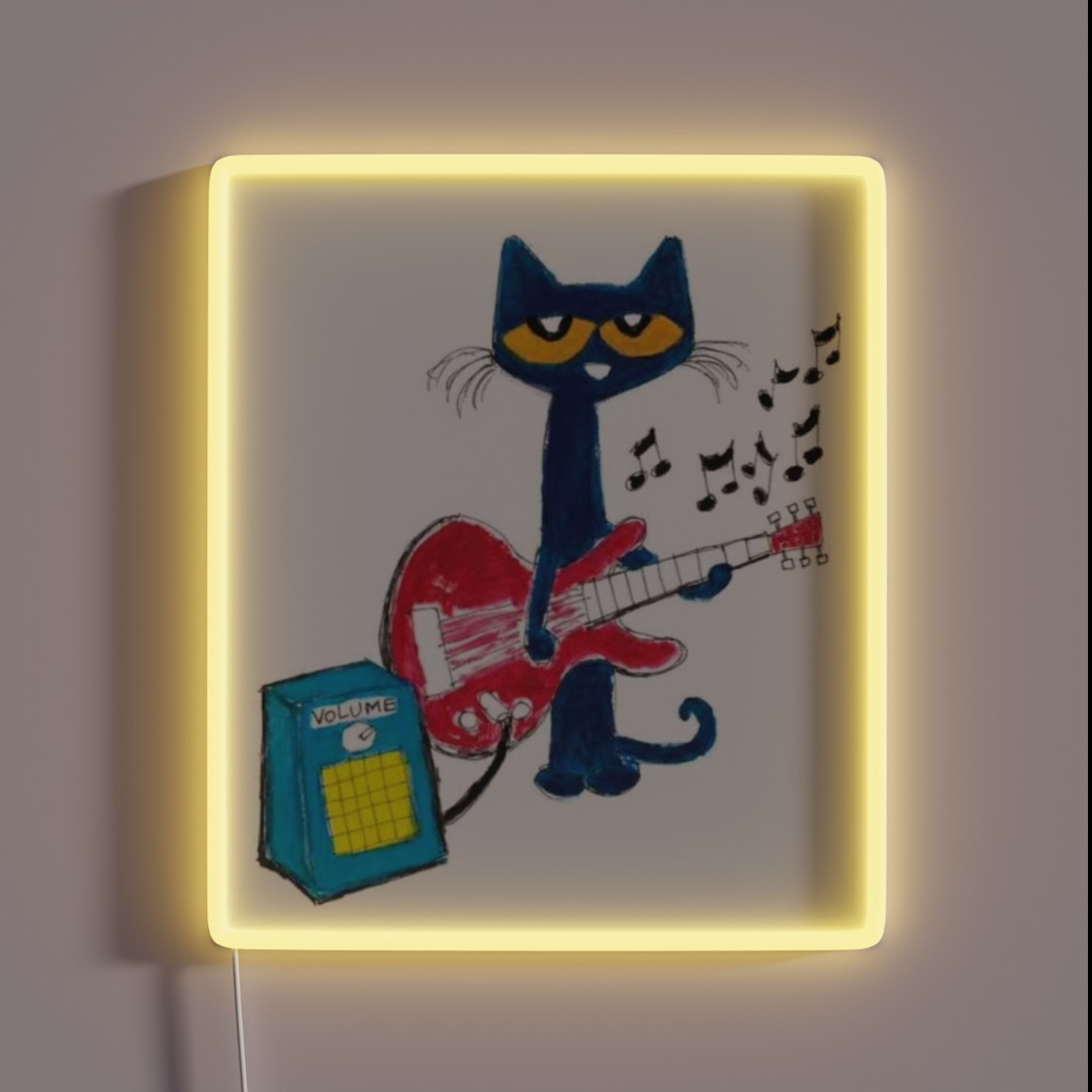 Pete The Funky Cat Drawing RGB Neon Sign Pete The Funky Cat Drawing RGB Neon Sign