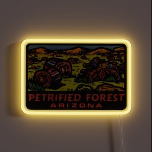 Petrified Forest National Park Retro Decal Arizona RGB Neon Sign