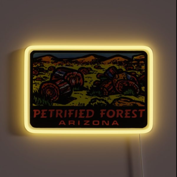 Petrified Forest National Park Retro Decal RGB Neon Sign